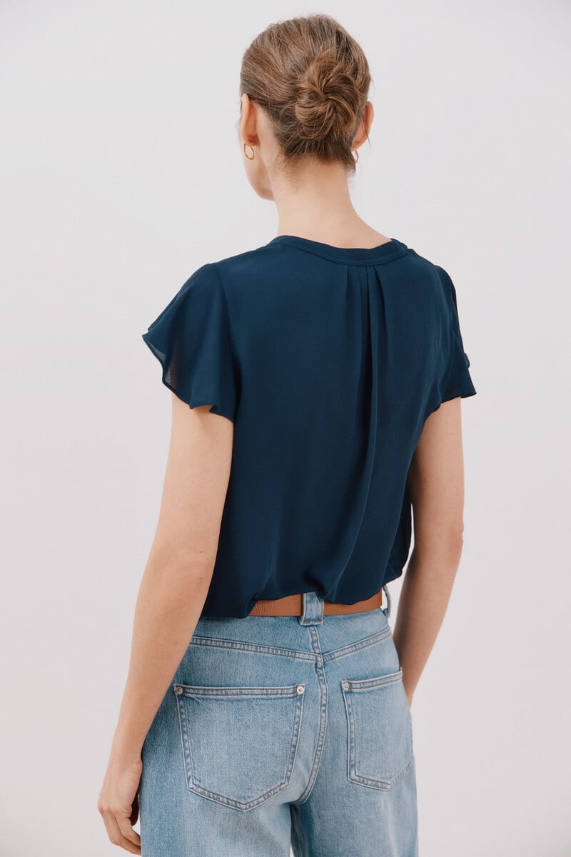 Cortefiel Blusa Manga Volante