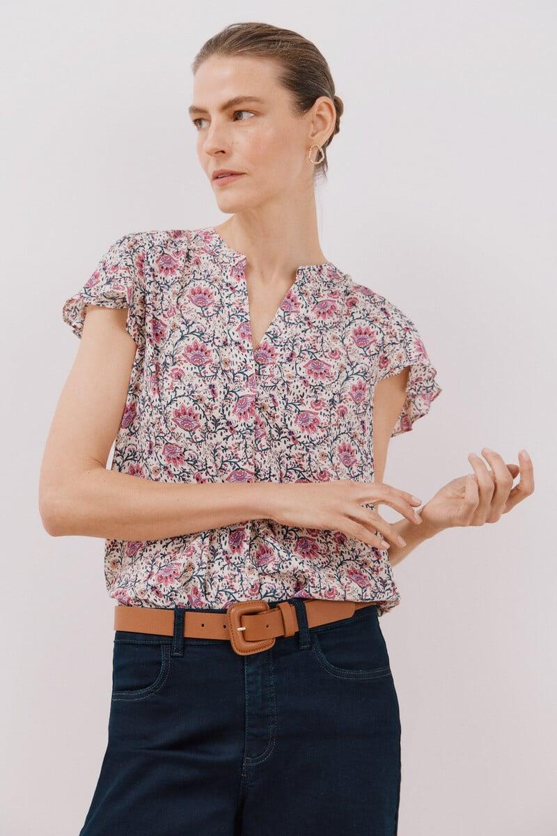 Cortefiel Blusa Manga Volante