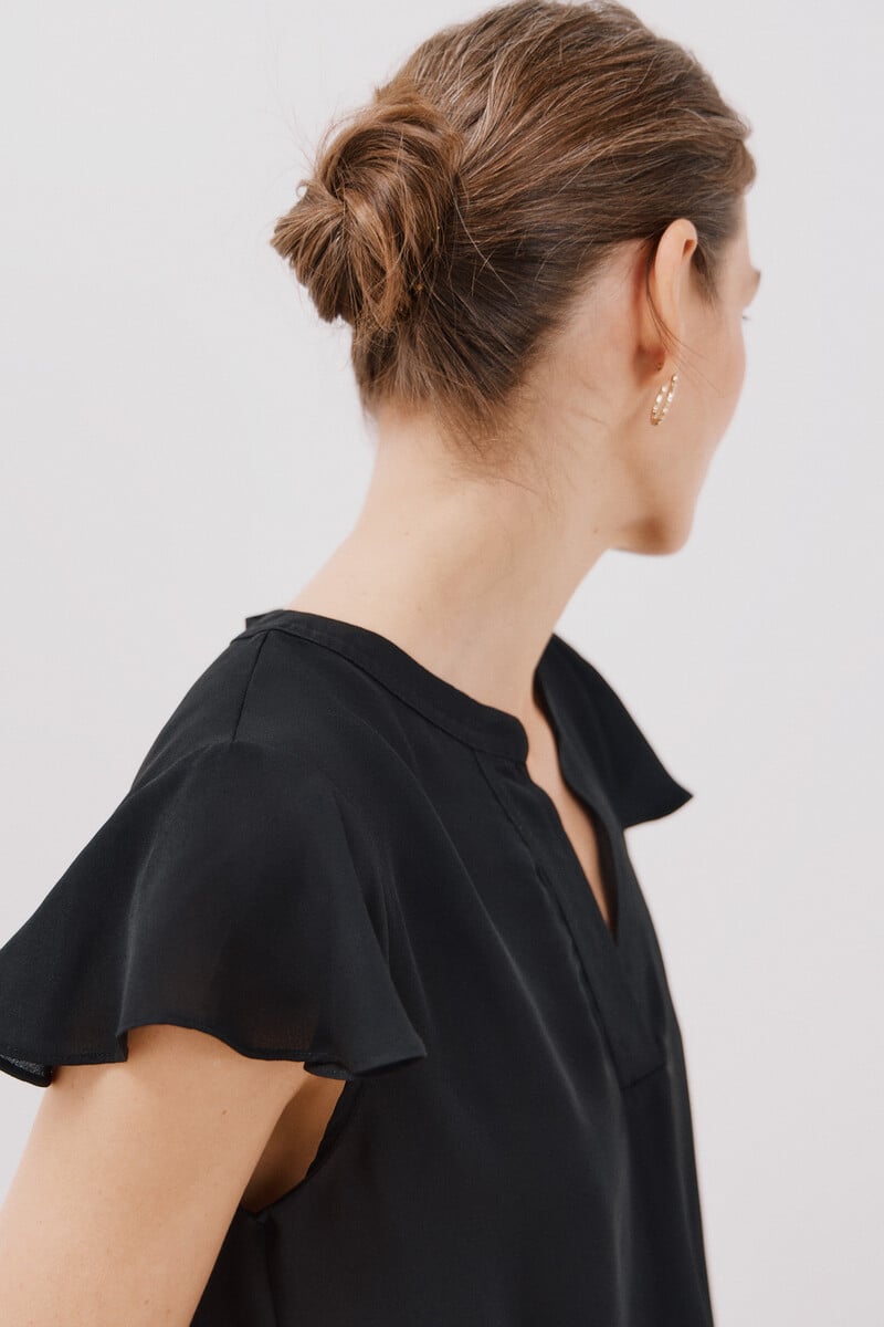 Cortefiel Blusa Manga Volante