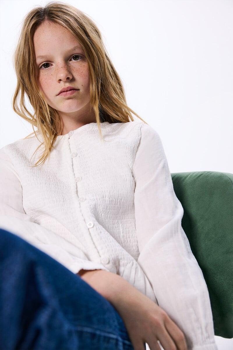 Cortefiel Blusa Nido Abeja Niña