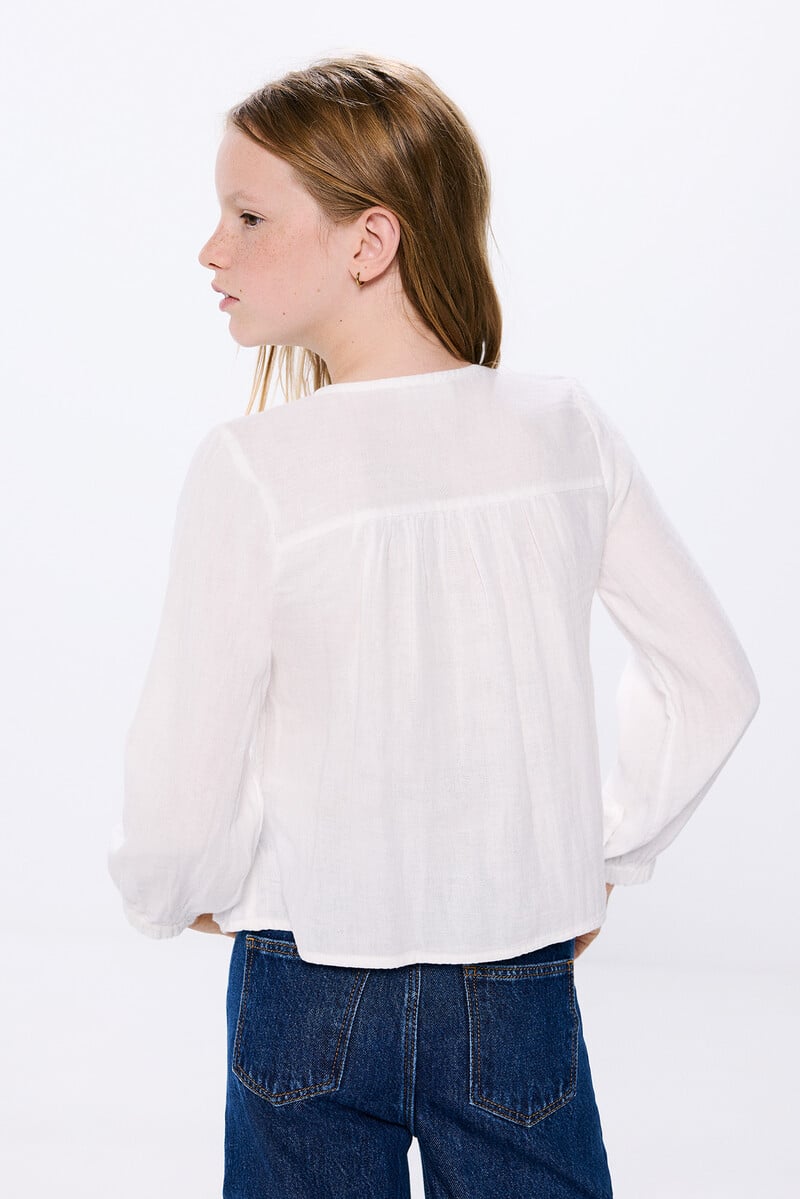 Cortefiel Blusa Nido Abeja Niña