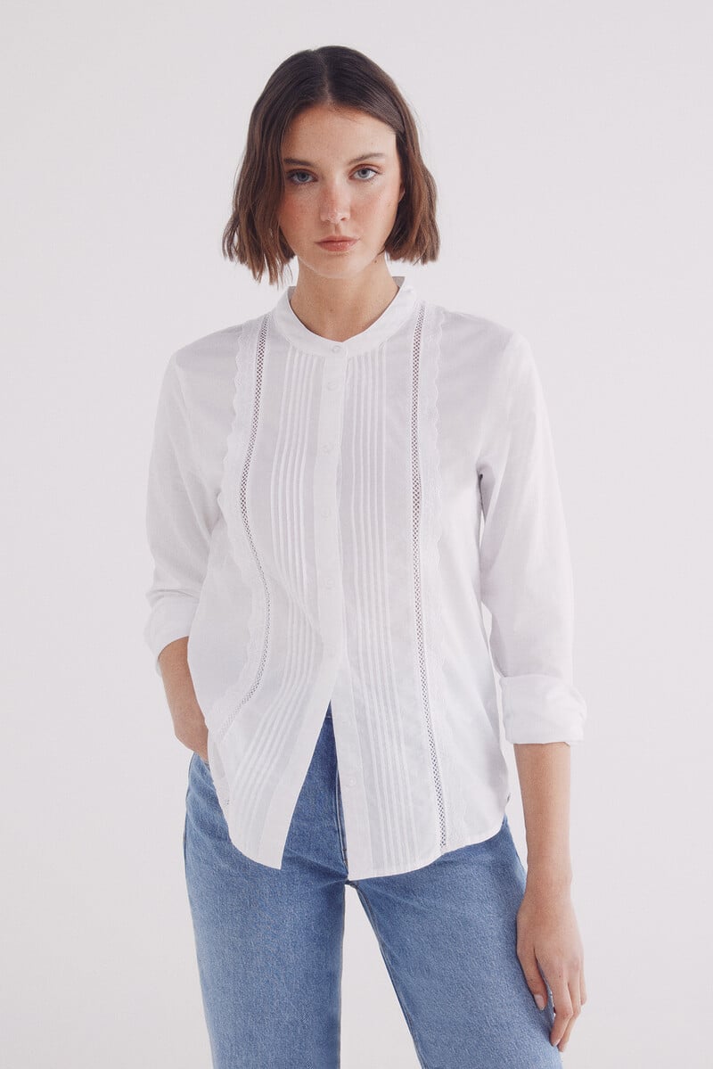 Cortefiel Blusa pintucks