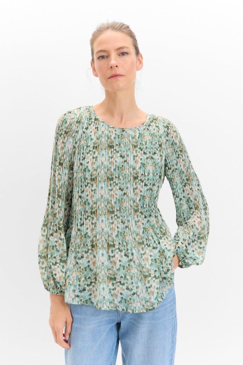 Cortefiel Blusa Plisada Combinada