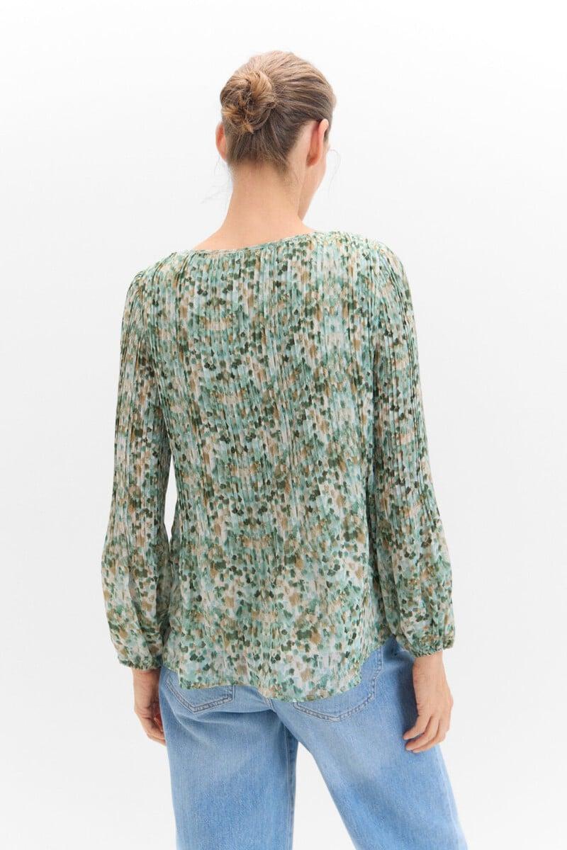Cortefiel Blusa Plisada Combinada