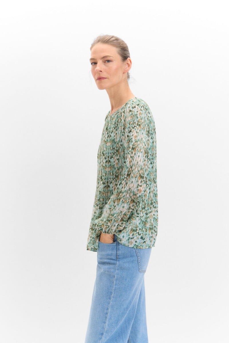 Cortefiel Blusa plisada combinada