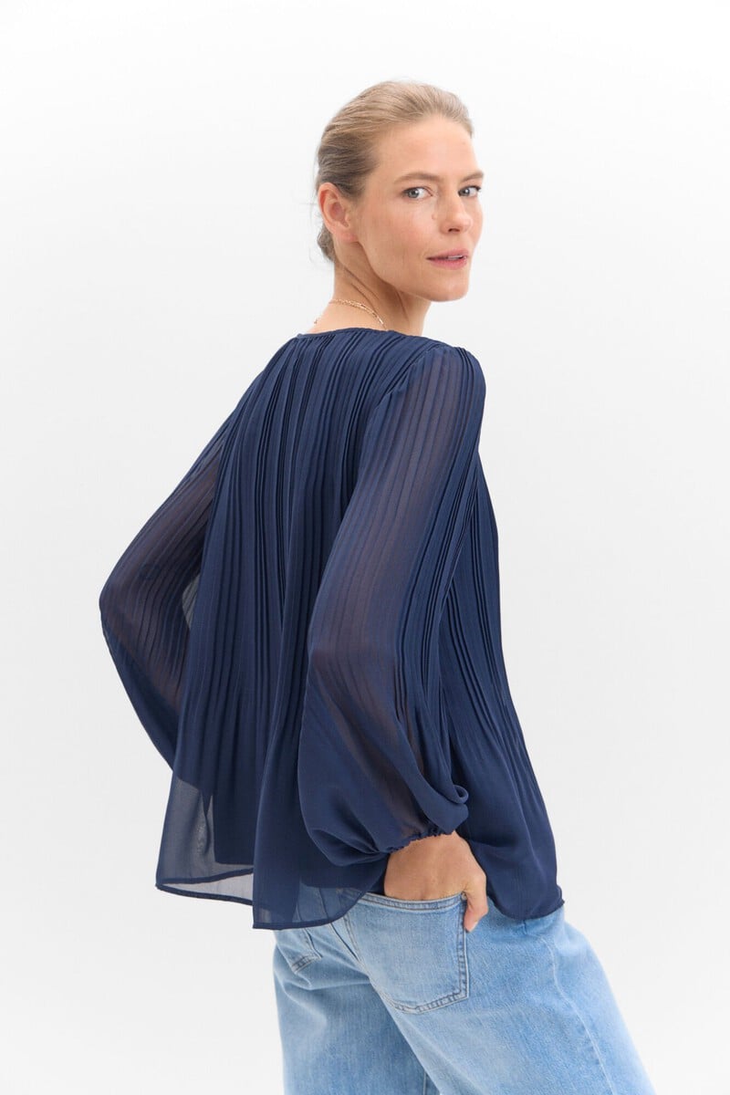 Cortefiel Blusa Plisada Combinada