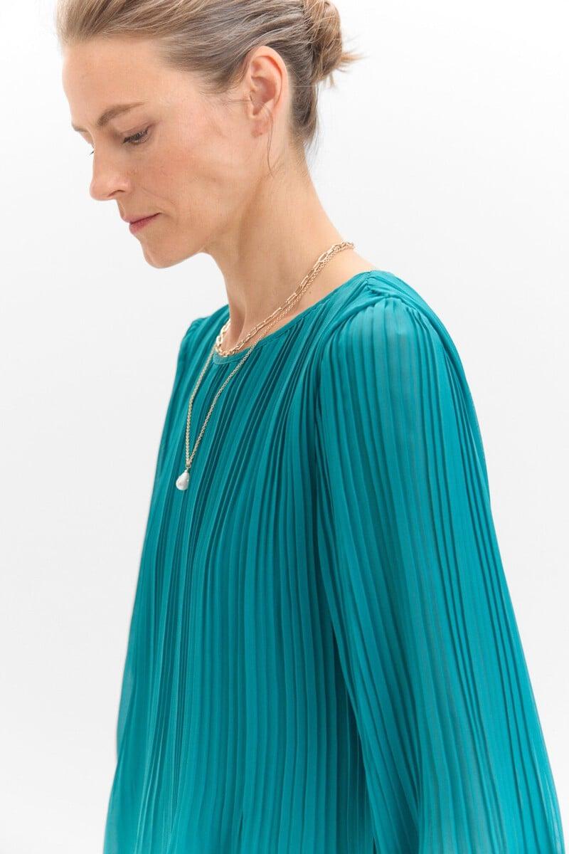 Cortefiel Blusa Plisada Combinada