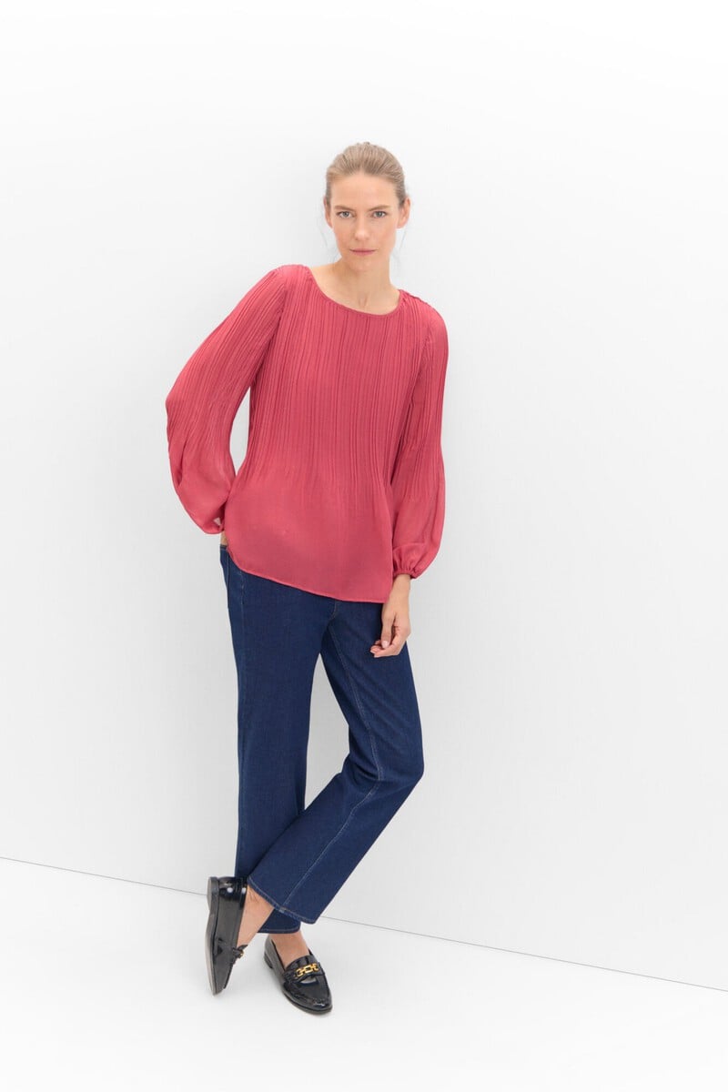 Cortefiel Blusa Plisada Combinada