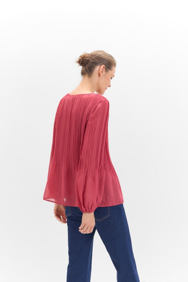 Cortefiel Blusa Plisada Combinada