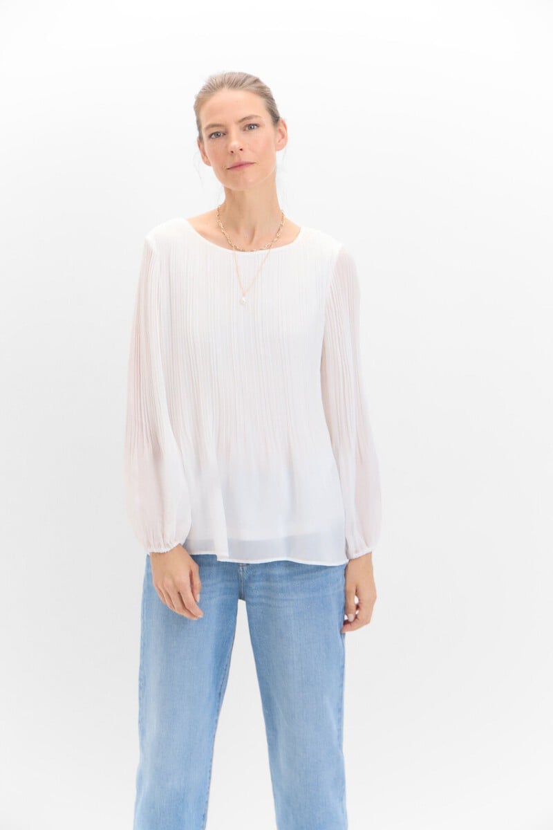 Cortefiel Blusa Plisada Combinada