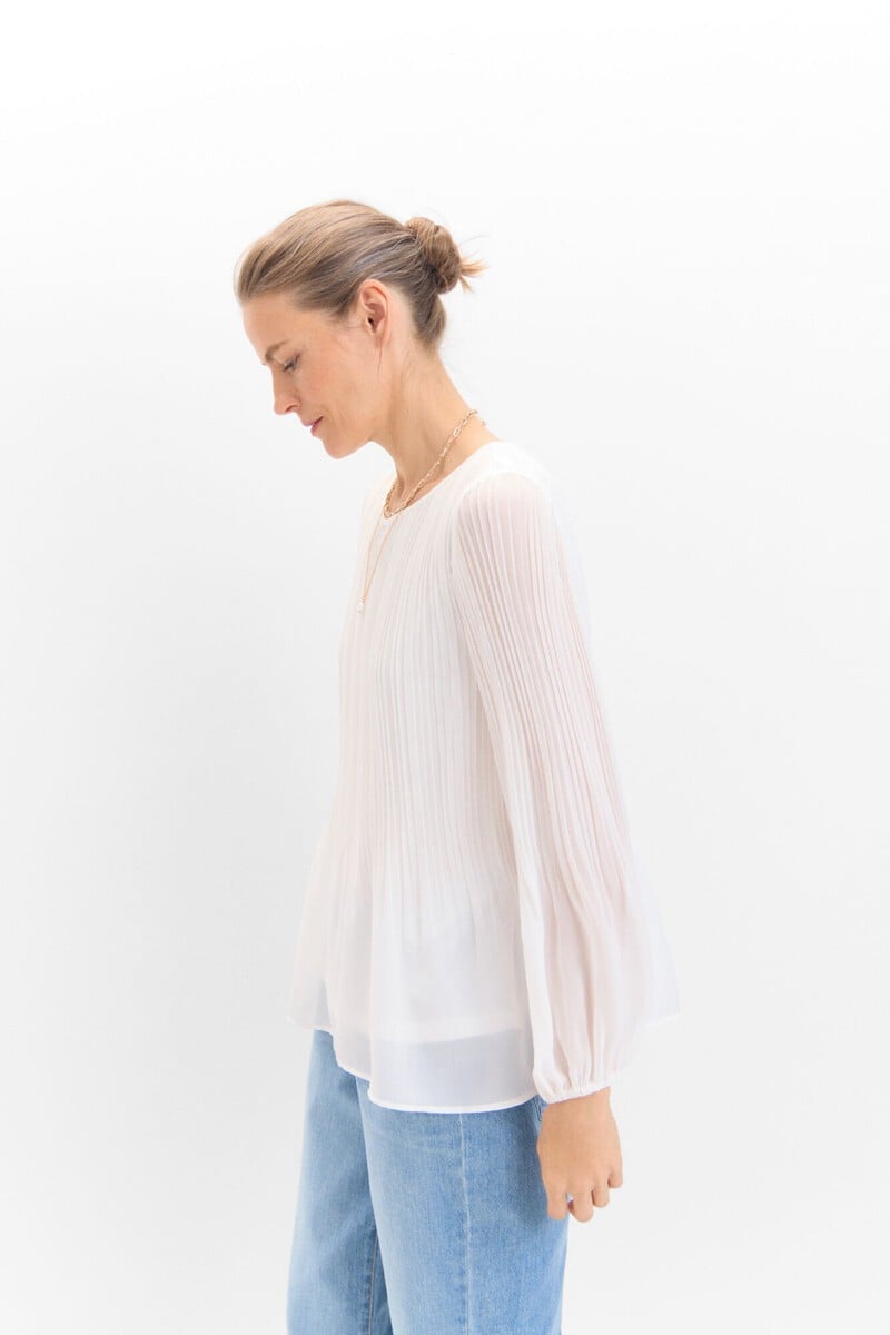 Cortefiel Blusa Plisada Combinada