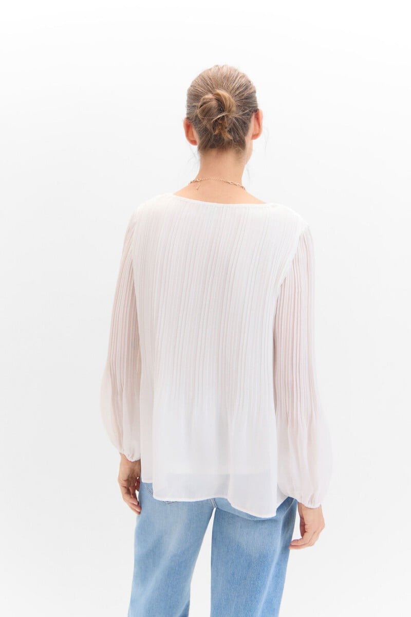 Cortefiel Blusa Plisada Combinada