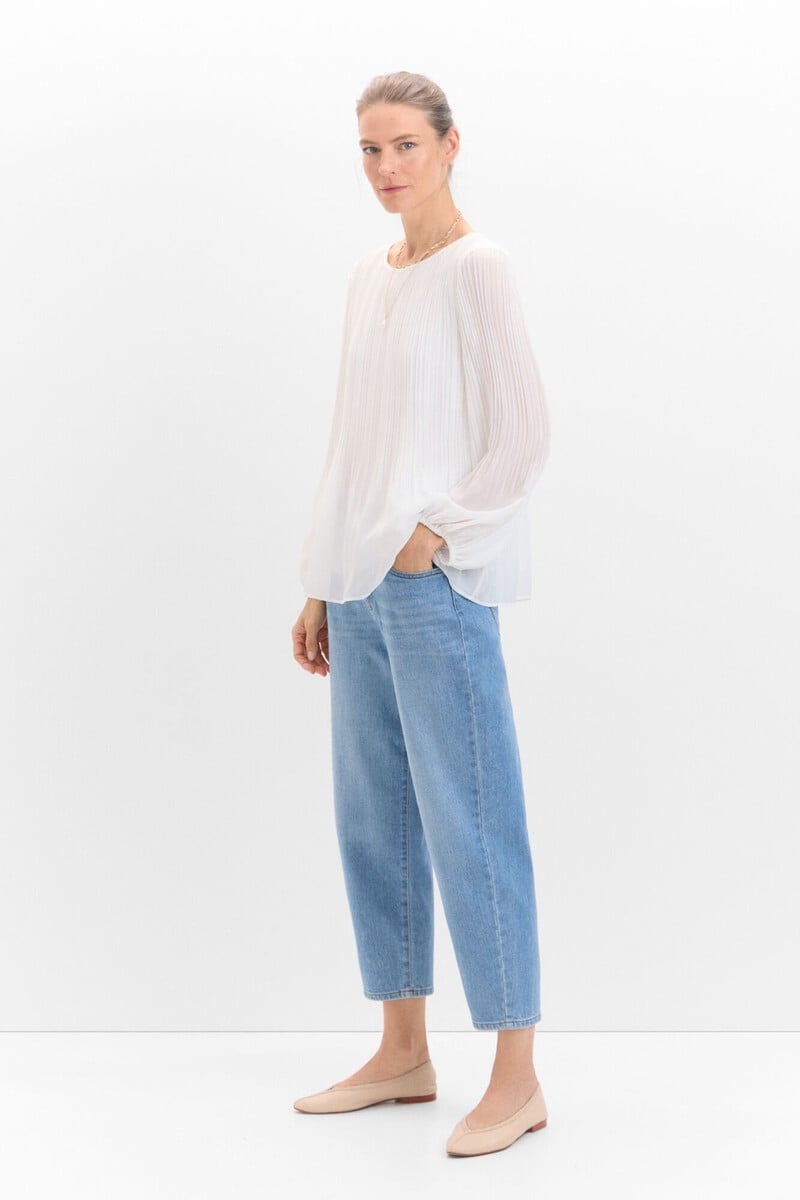 Cortefiel Blusa plisada combinada