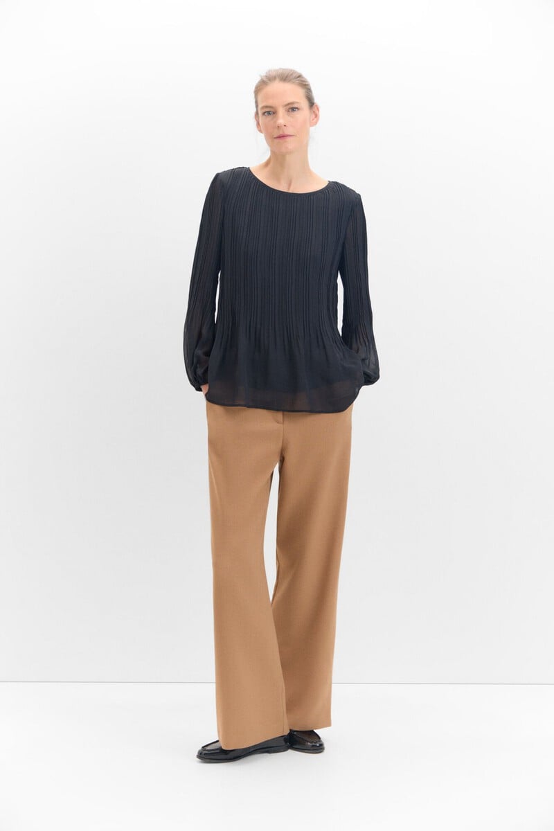 Cortefiel Blusa Plisada Combinada