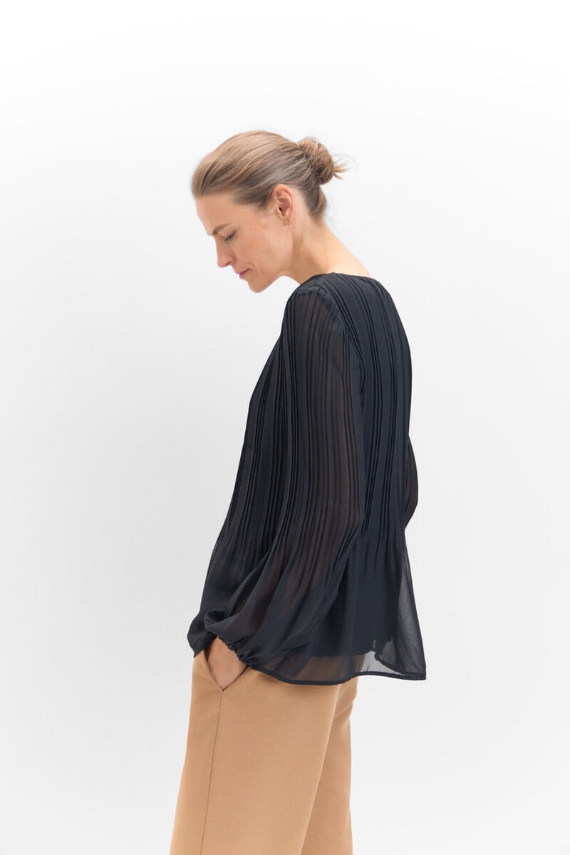 Cortefiel Blusa Plisada Combinada