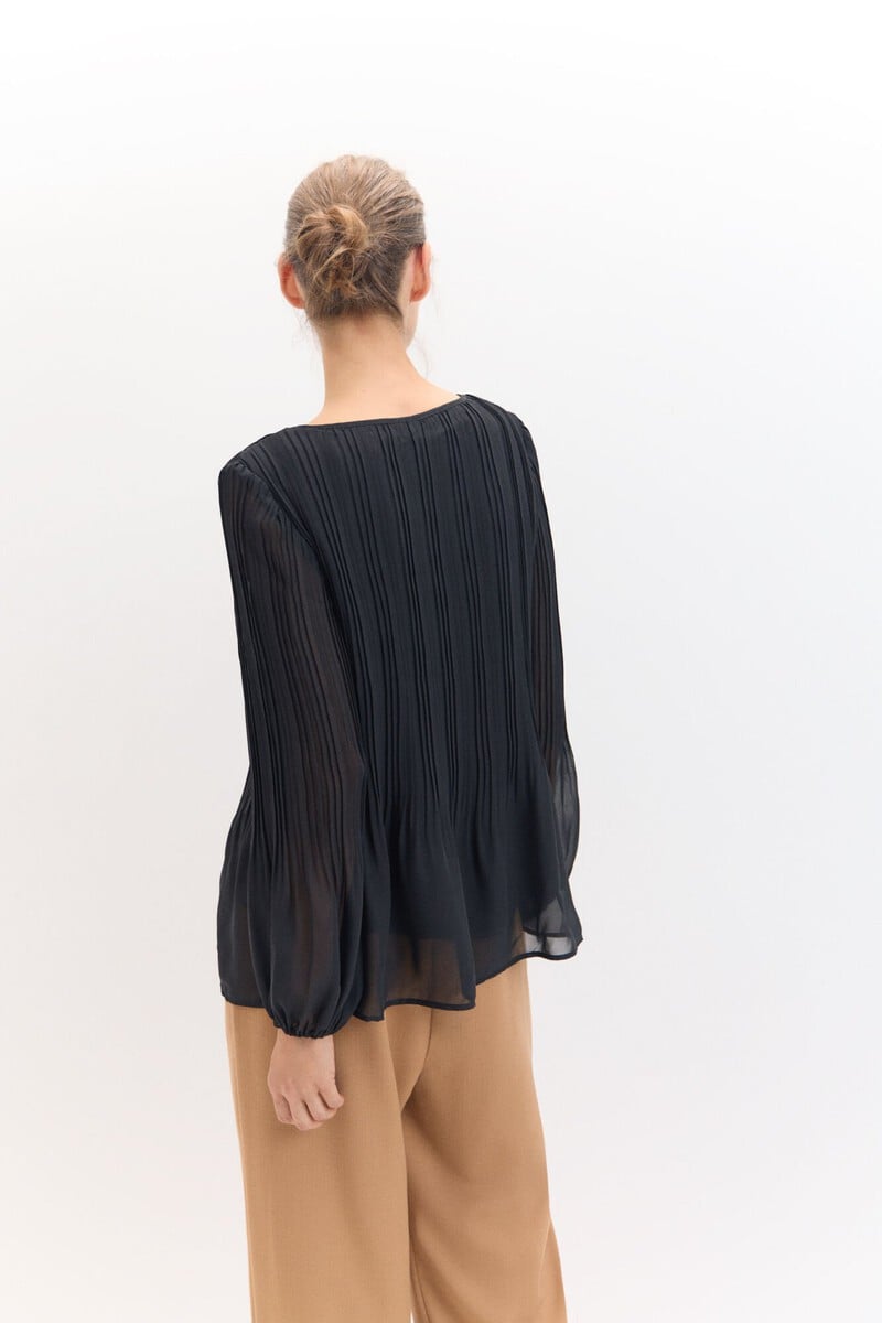 Cortefiel Blusa Plisada Combinada