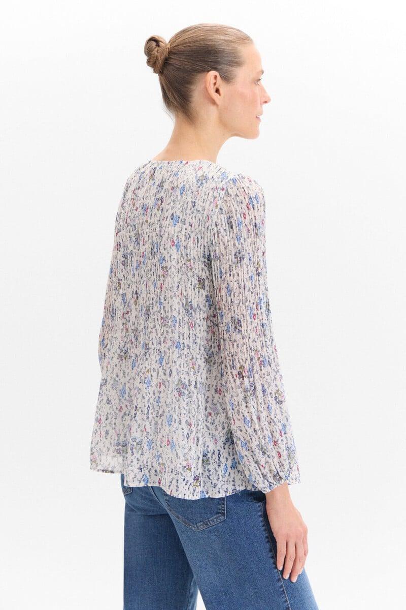 Cortefiel Blusa Plisada Estampada