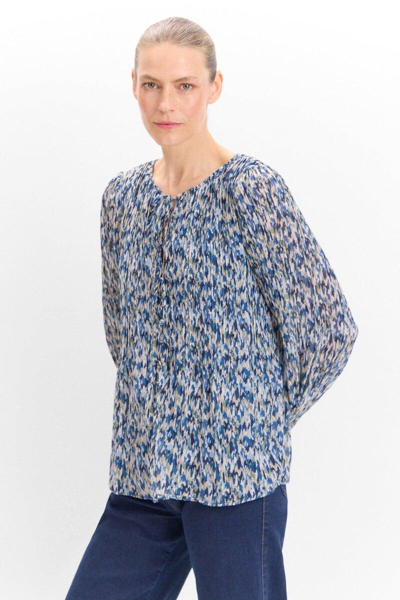 Cortefiel Blusa Plisada Estampada