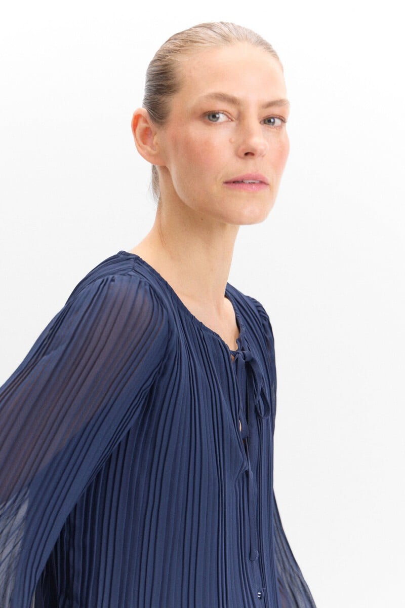 Cortefiel Blusa Plisada Estampada