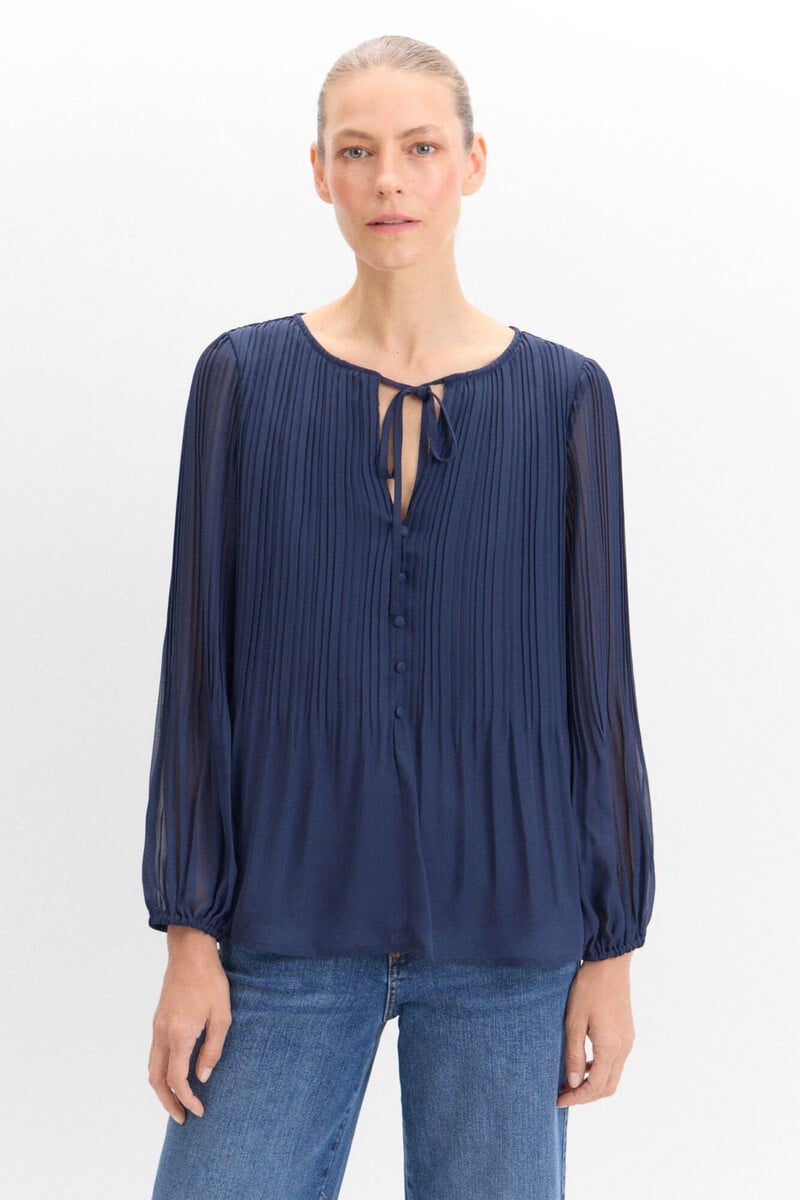 Cortefiel Blusa plisada estampada