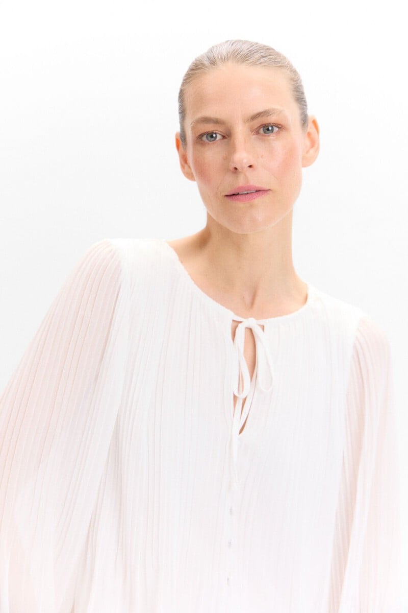 Cortefiel Blusa Plisada Estampada