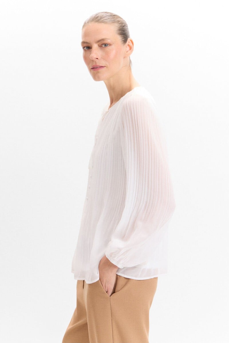 Cortefiel Blusa Plisada Estampada