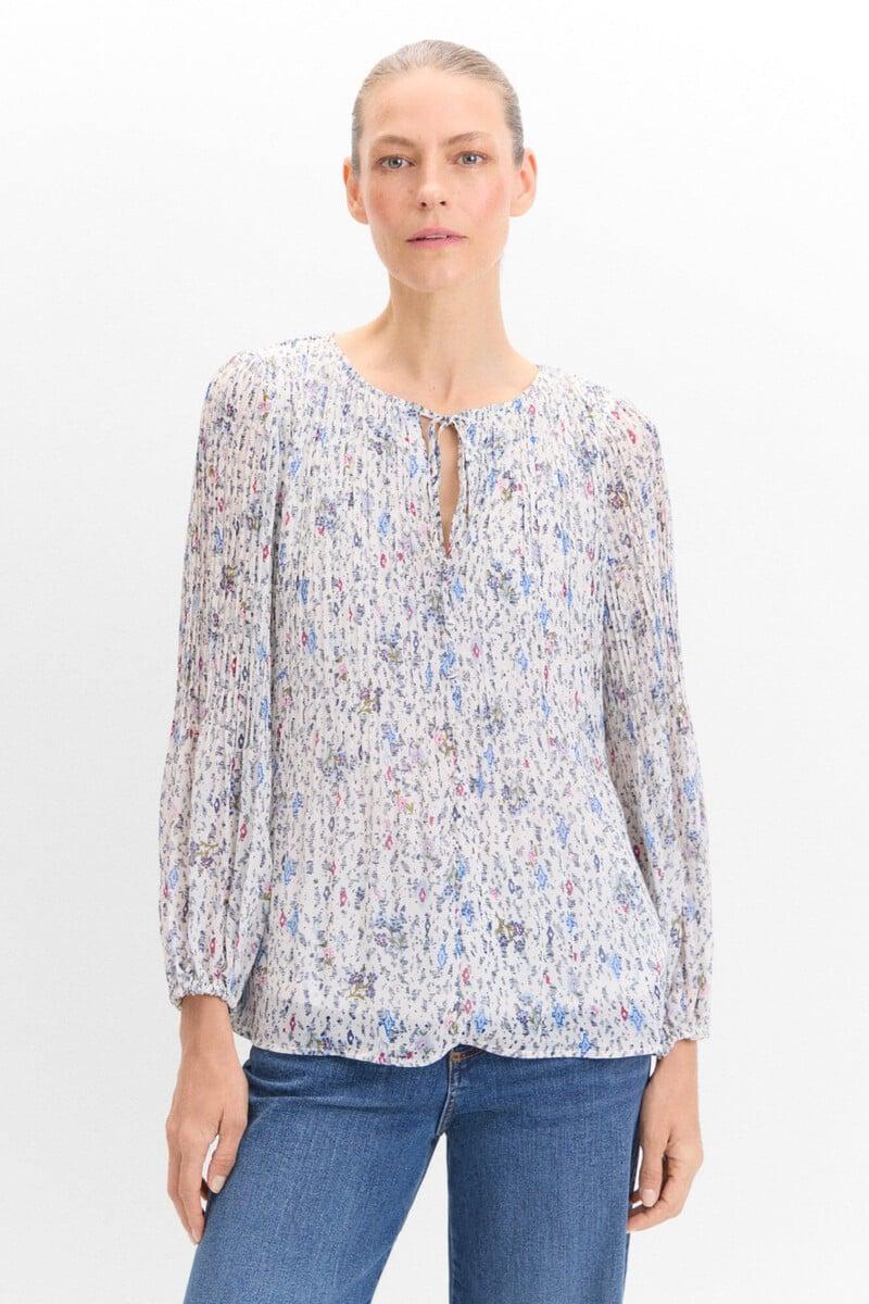 Cortefiel Blusa plisada estampada