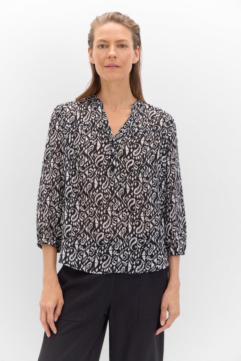 Cortefiel Blusa Plumetti Cuello Mao