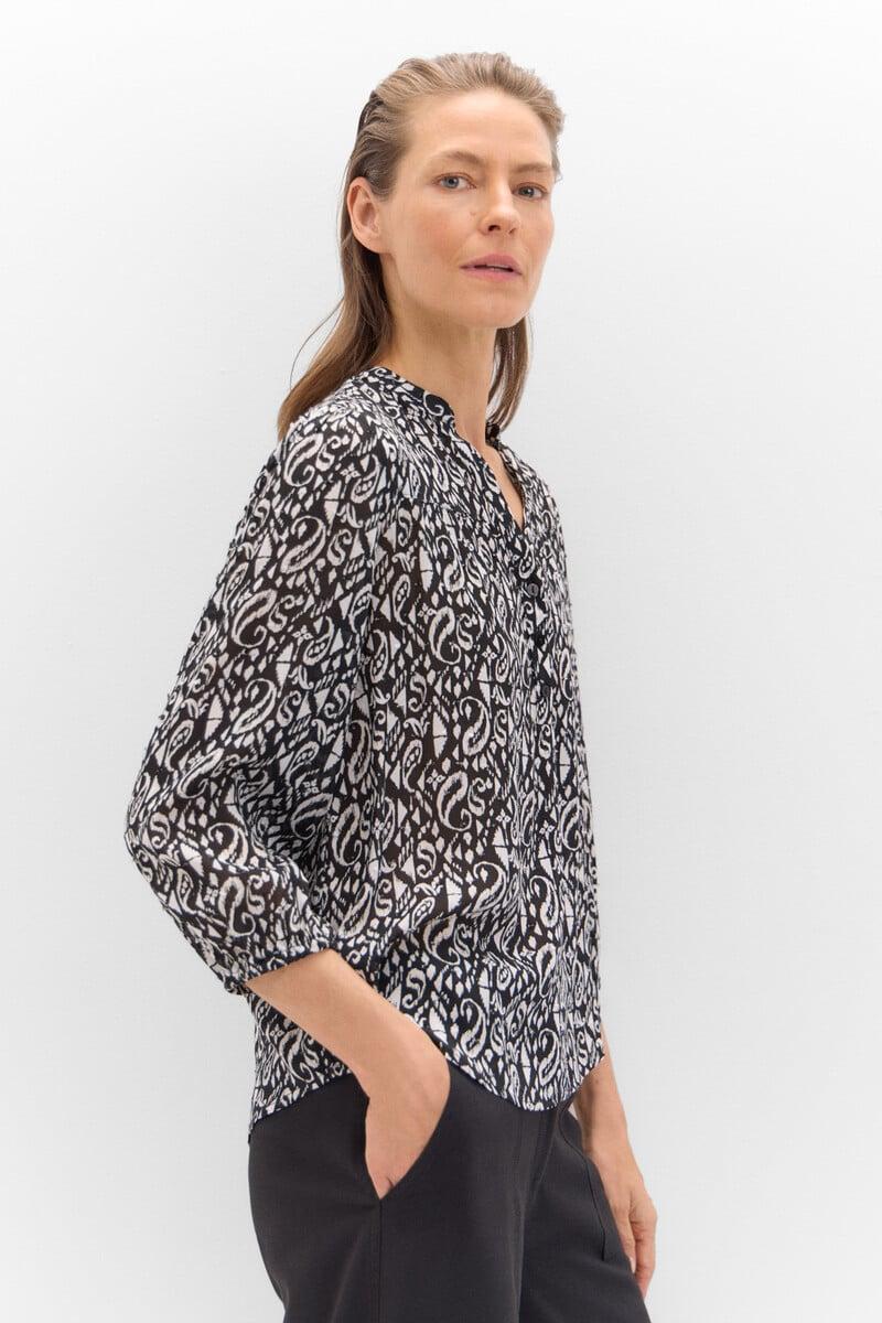 Cortefiel Blusa plumetti cuello mao