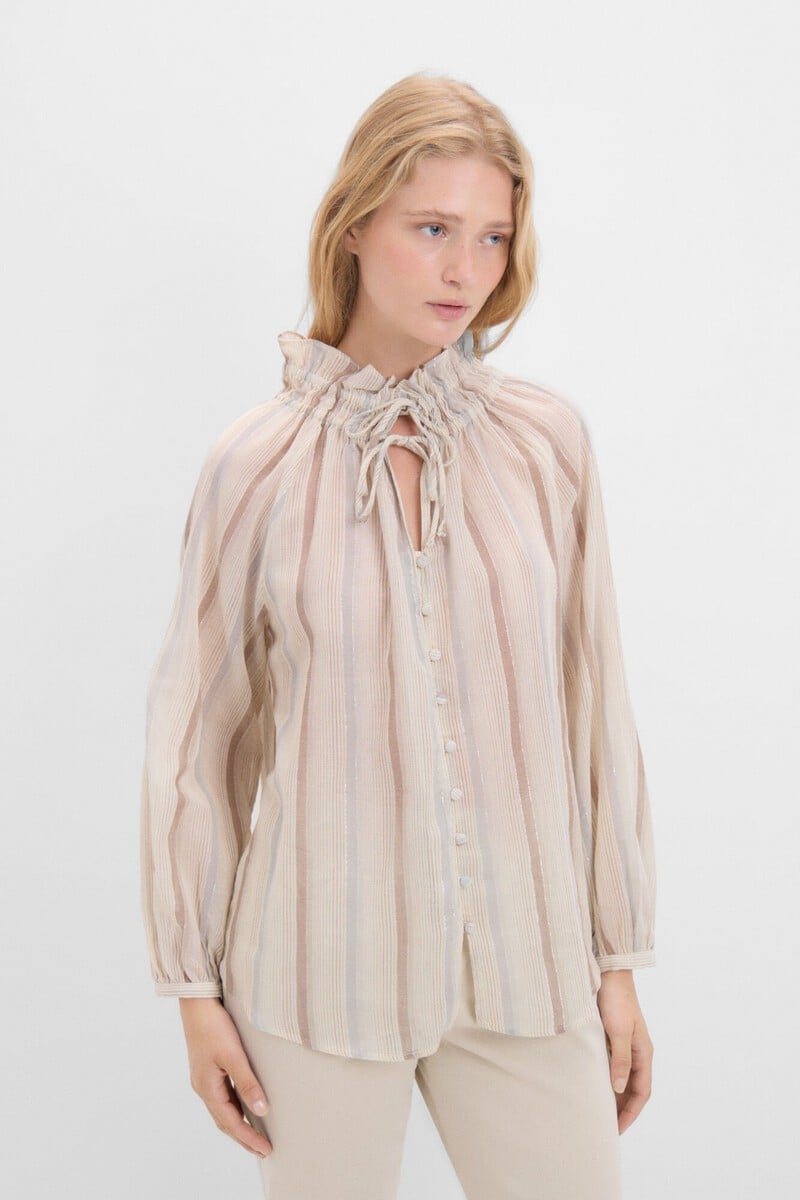 Cortefiel Blusa Rayas Lurex