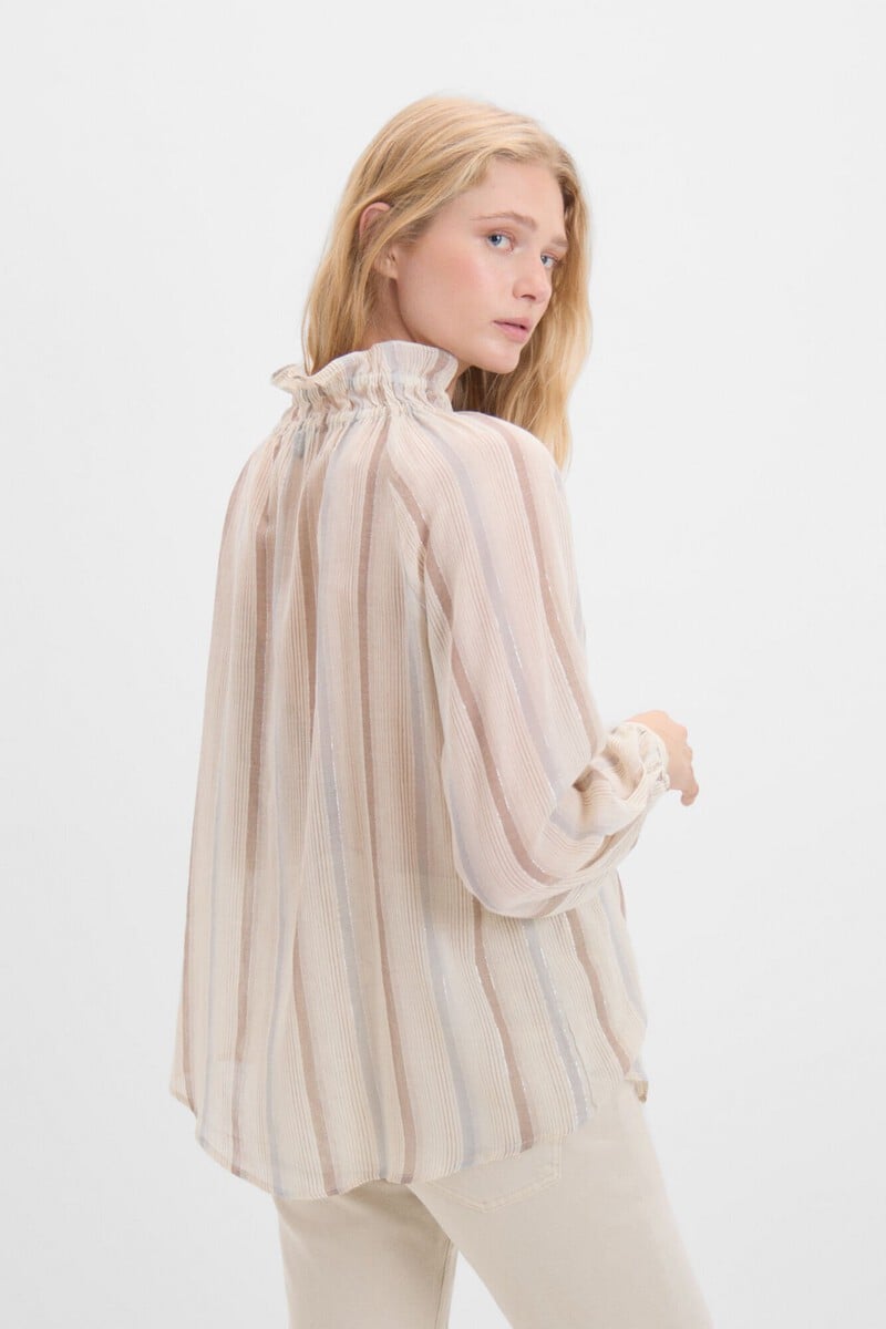 Cortefiel Blusa Rayas Lurex