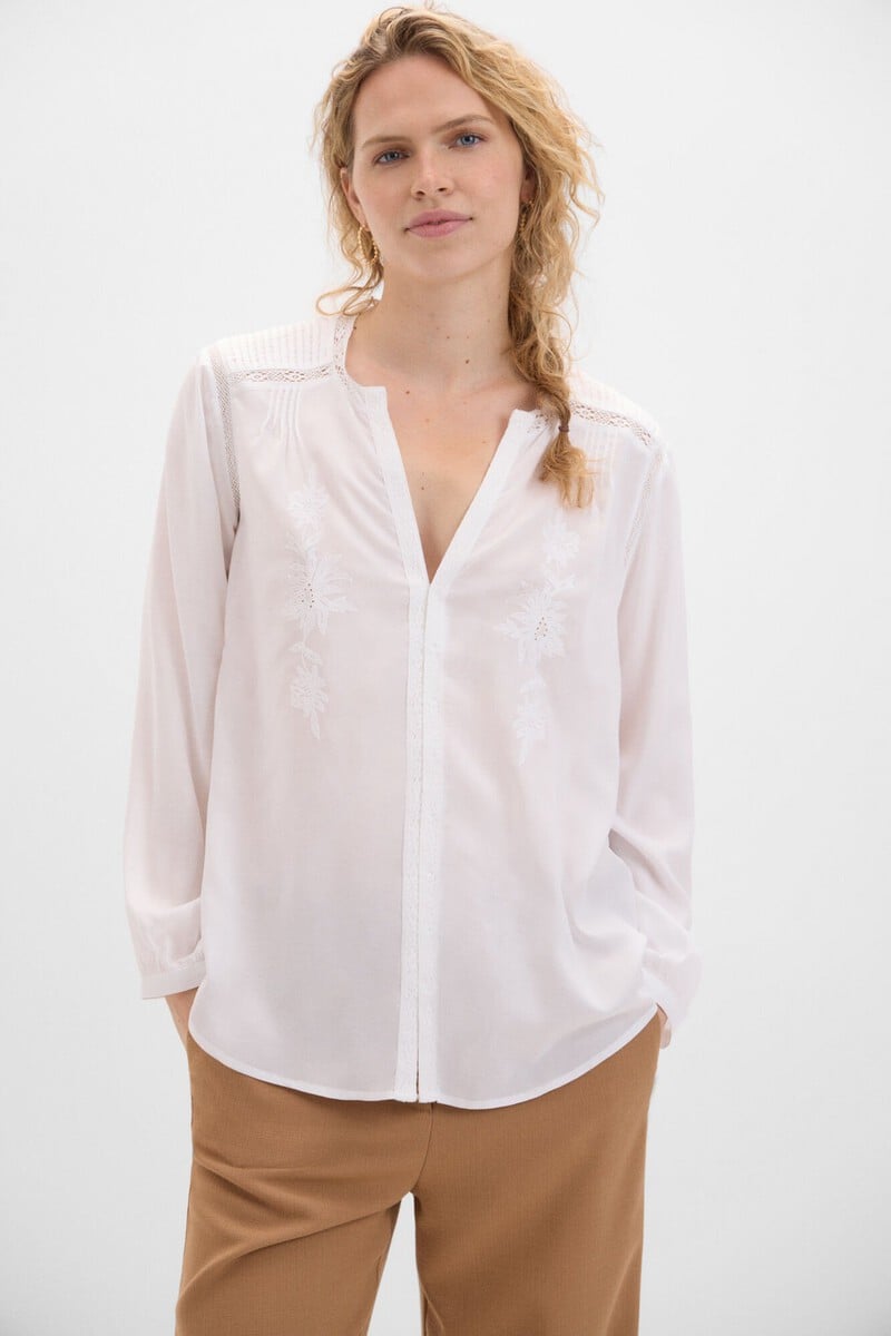 Cortefiel Blusa romántica bordada