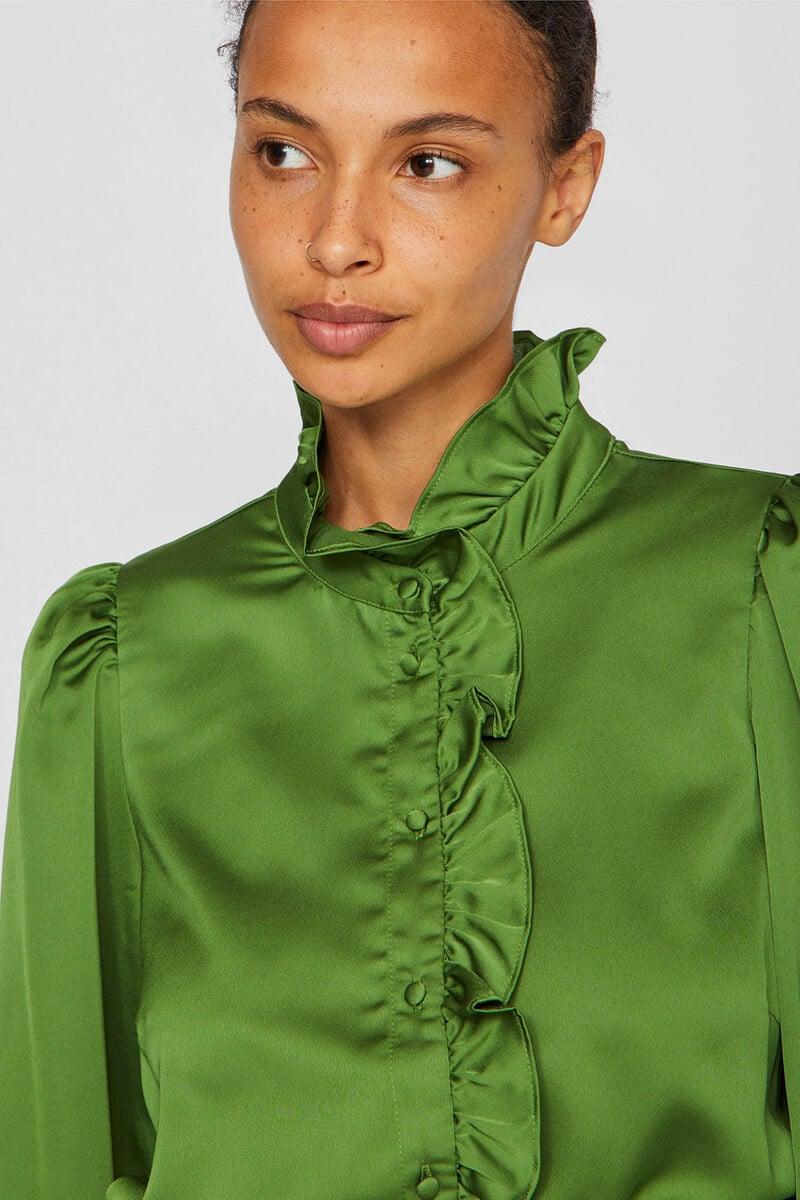 Cortefiel Blusa satinada con volantes