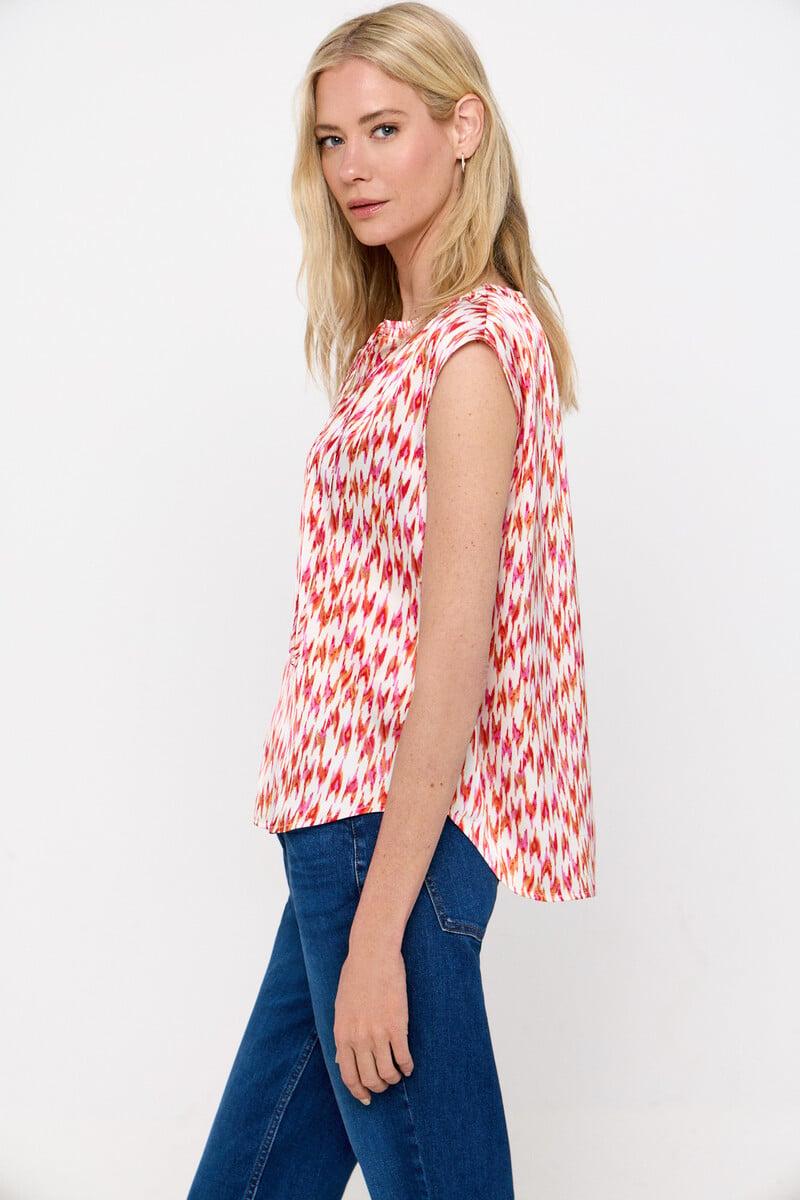 Cortefiel Blusa Satinada Cordón Fruncido