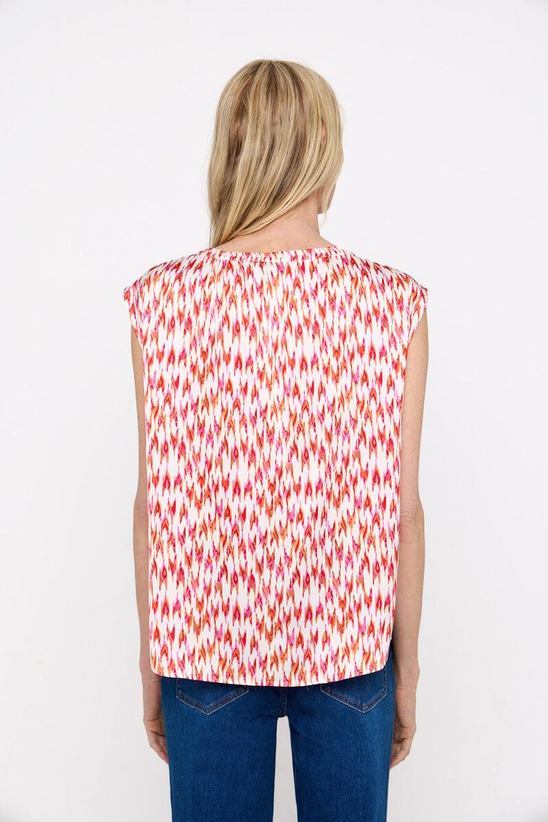 Cortefiel Blusa Satinada Cordón Fruncido