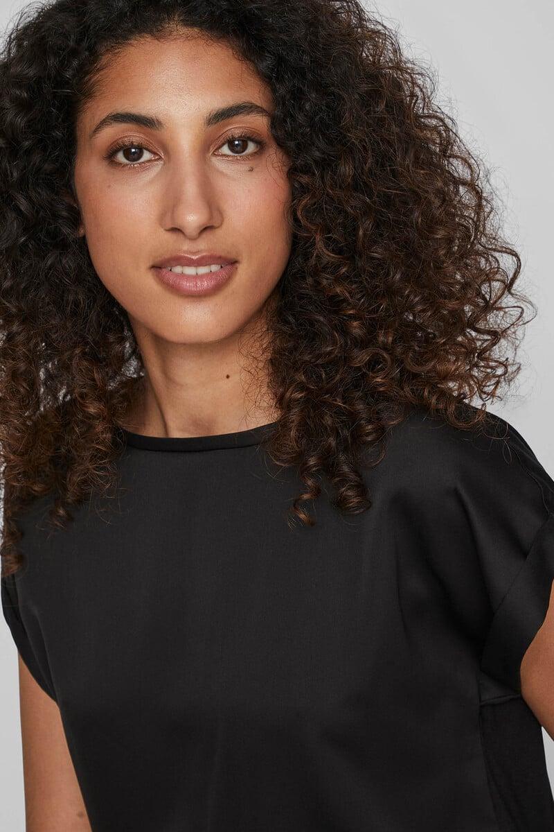 Cortefiel Blusa Satinada Manga Corta