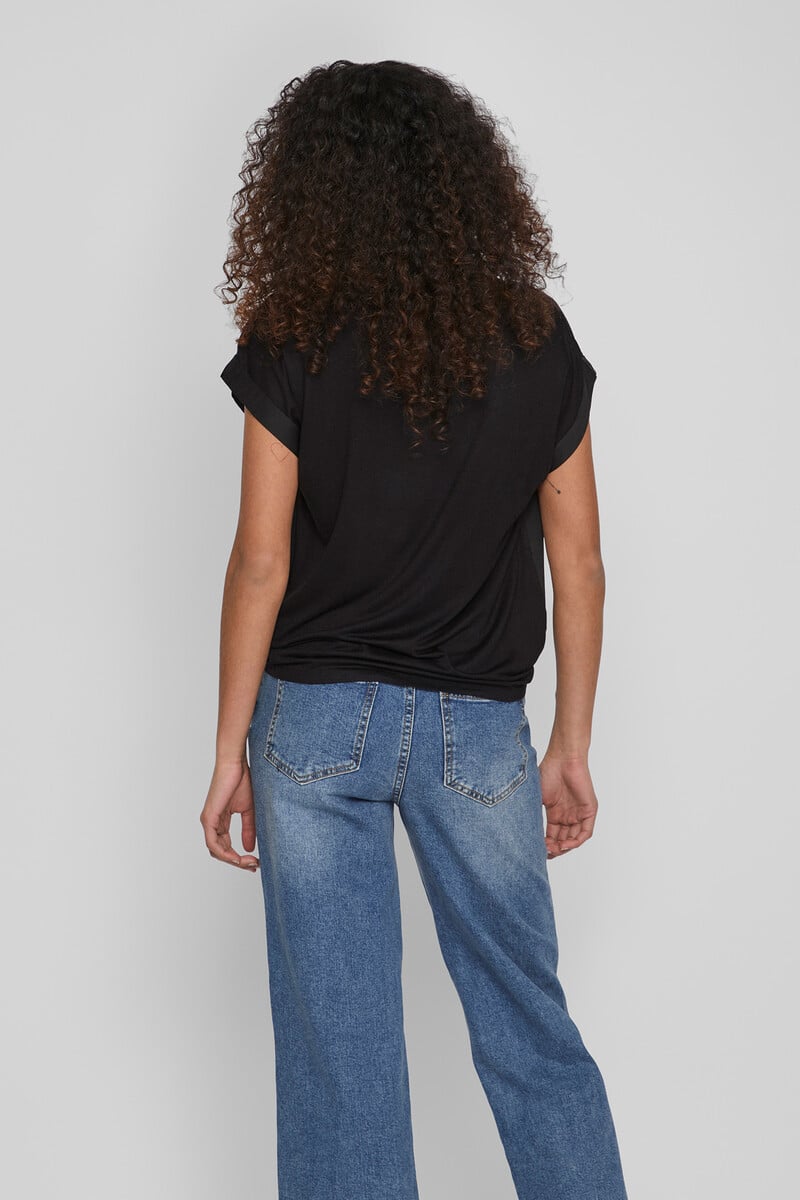 Cortefiel Blusa Satinada Manga Corta