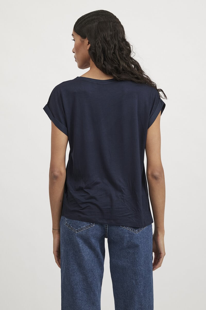 Cortefiel Blusa Satinada Manga Corta