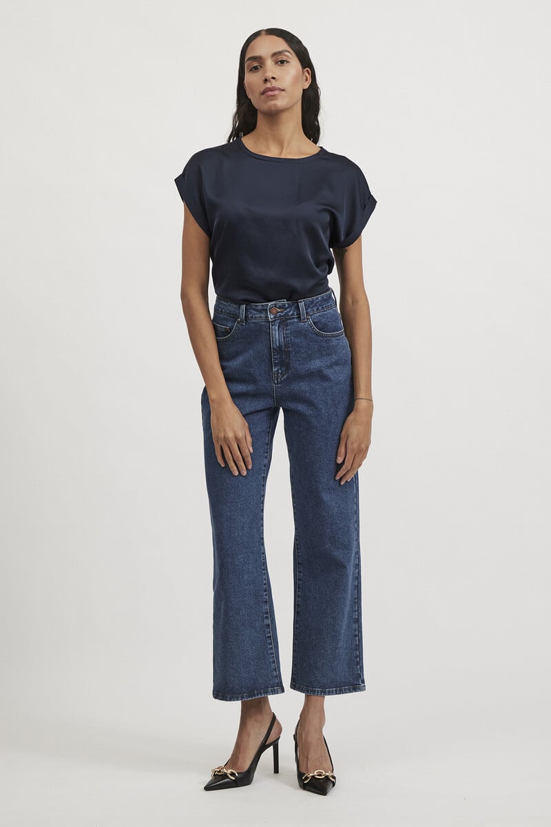 Cortefiel Blusa satinada manga corta