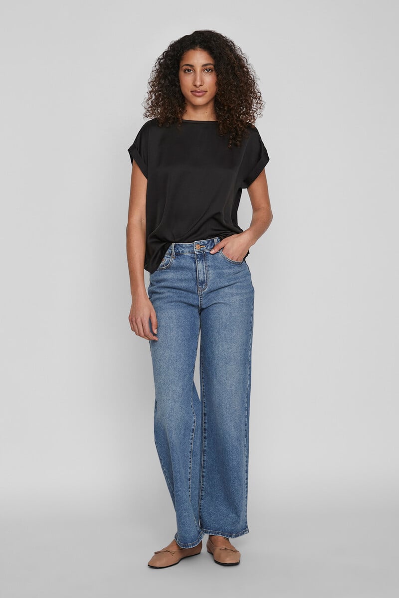 Cortefiel Blusa satinada manga corta