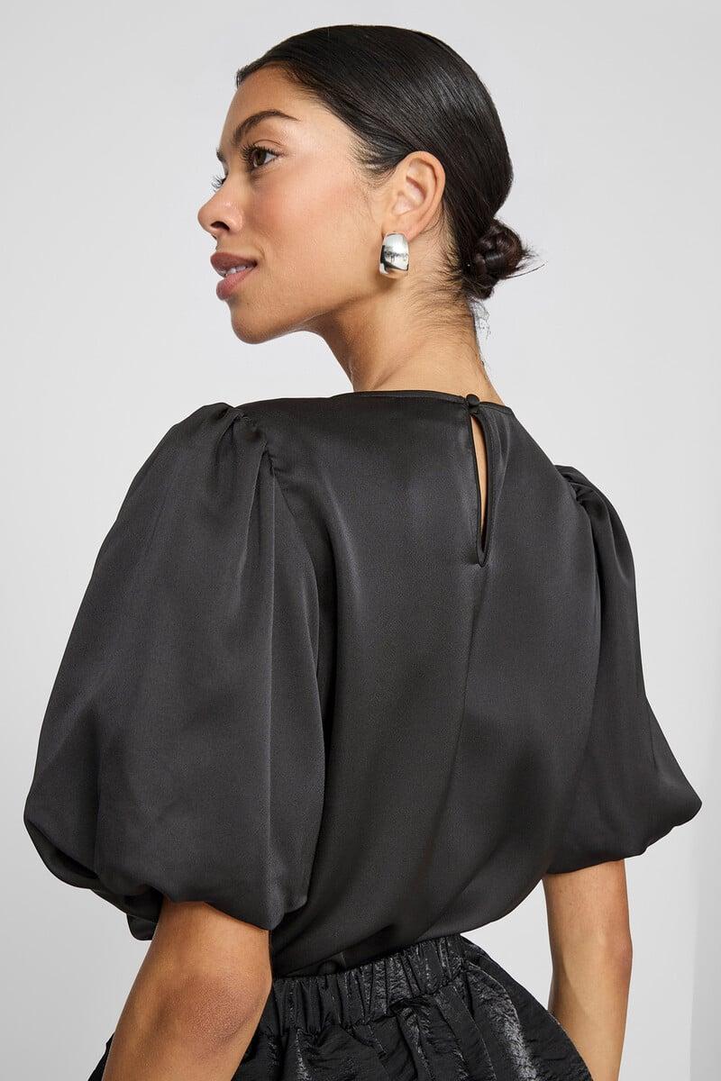 Cortefiel Blusa Satinada Manga Globo