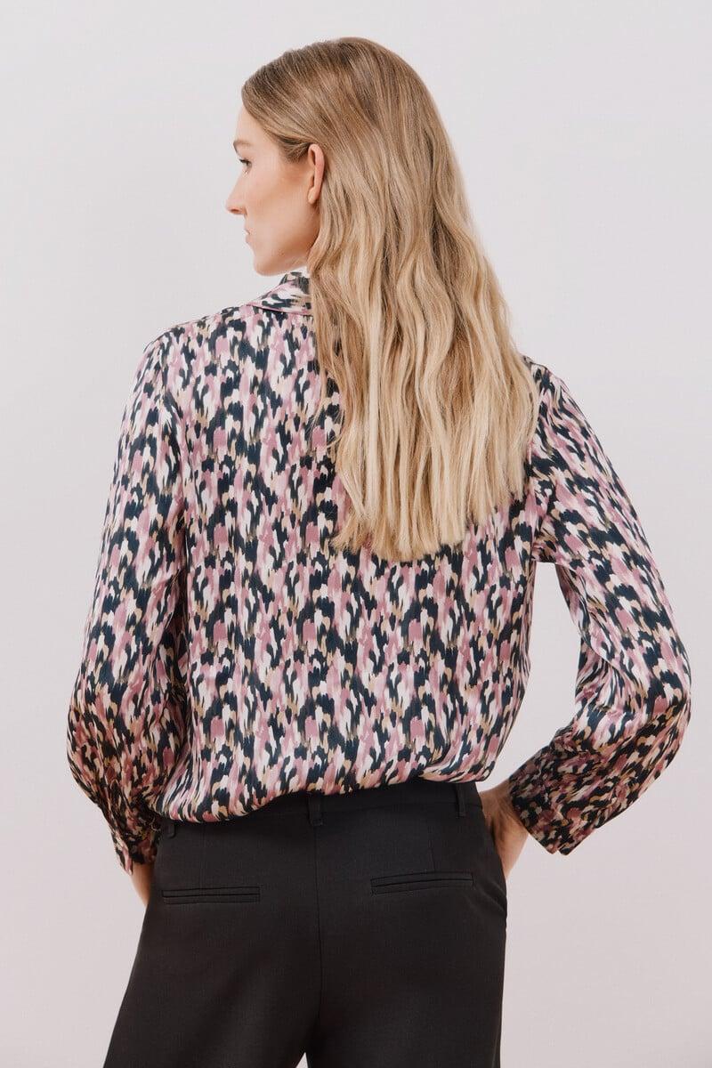 Cortefiel Blusa Satinada Manga Larga