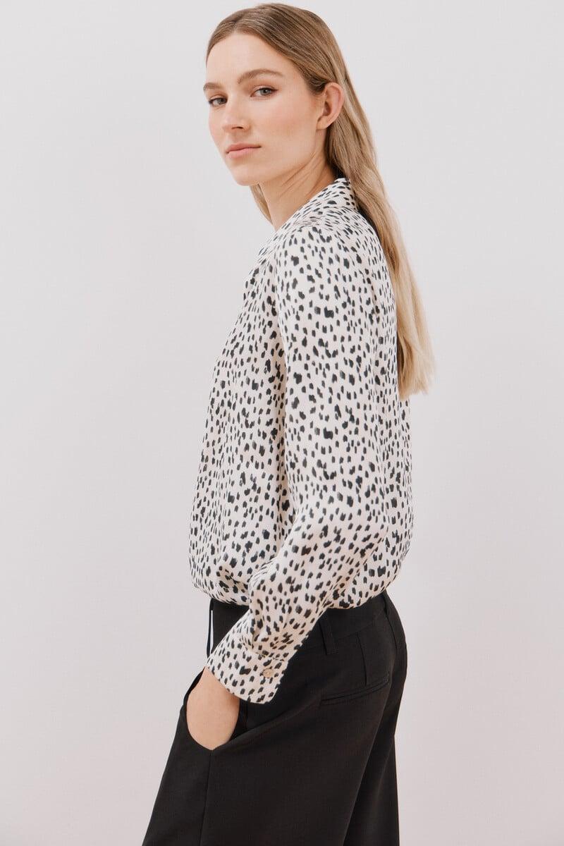Cortefiel Blusa Satinada Manga Larga