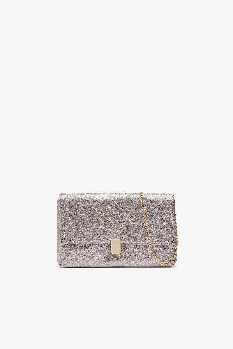 Cortefiel Bolso de Fiesta Efecto Piel Metalizado