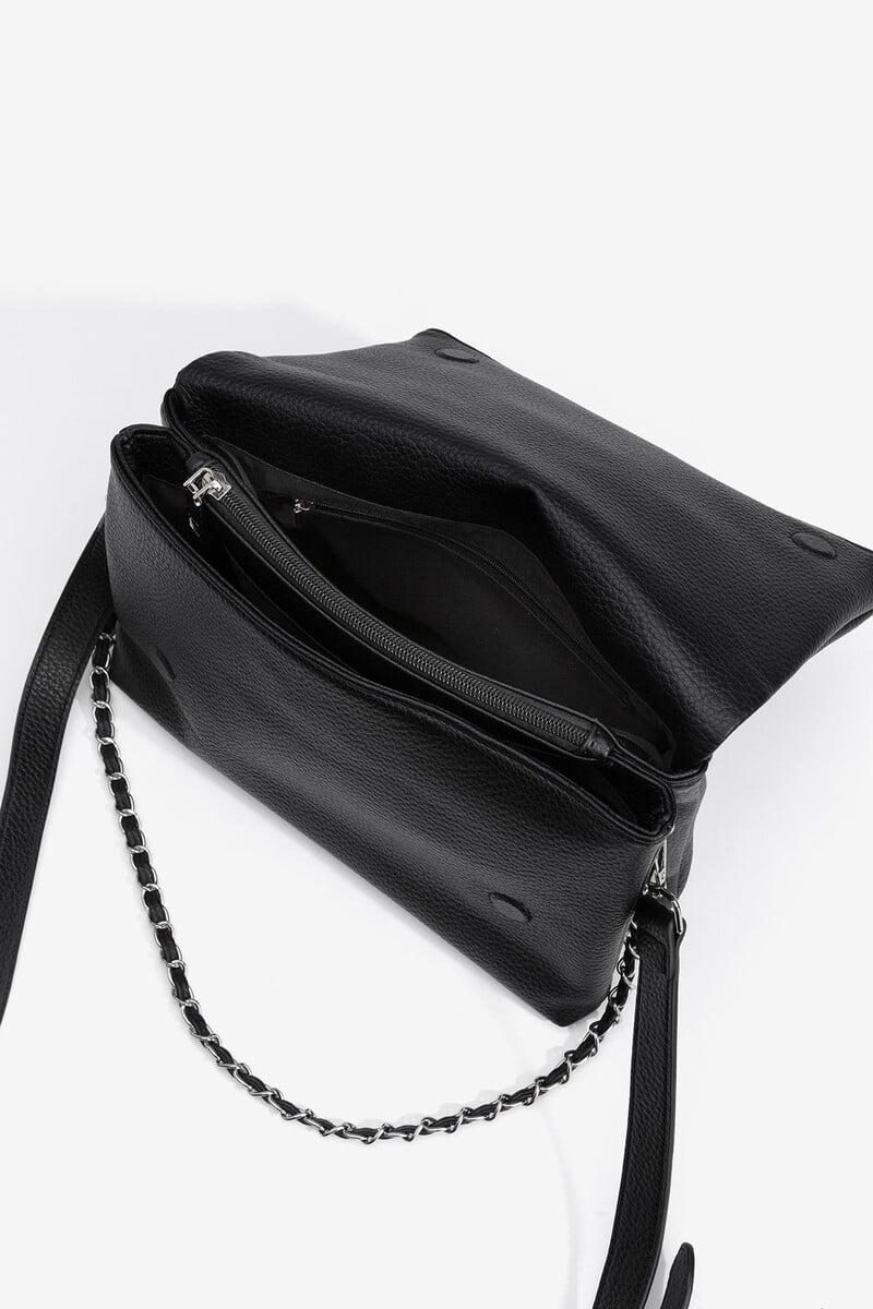 Cortefiel Bolso De Hombro Efecto Piel Con Solapa