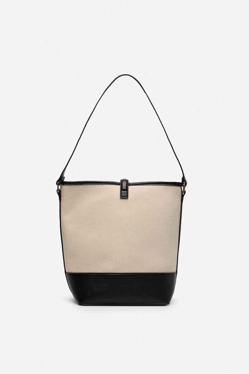 Cortefiel Bolso Maxi Bucket Canvas