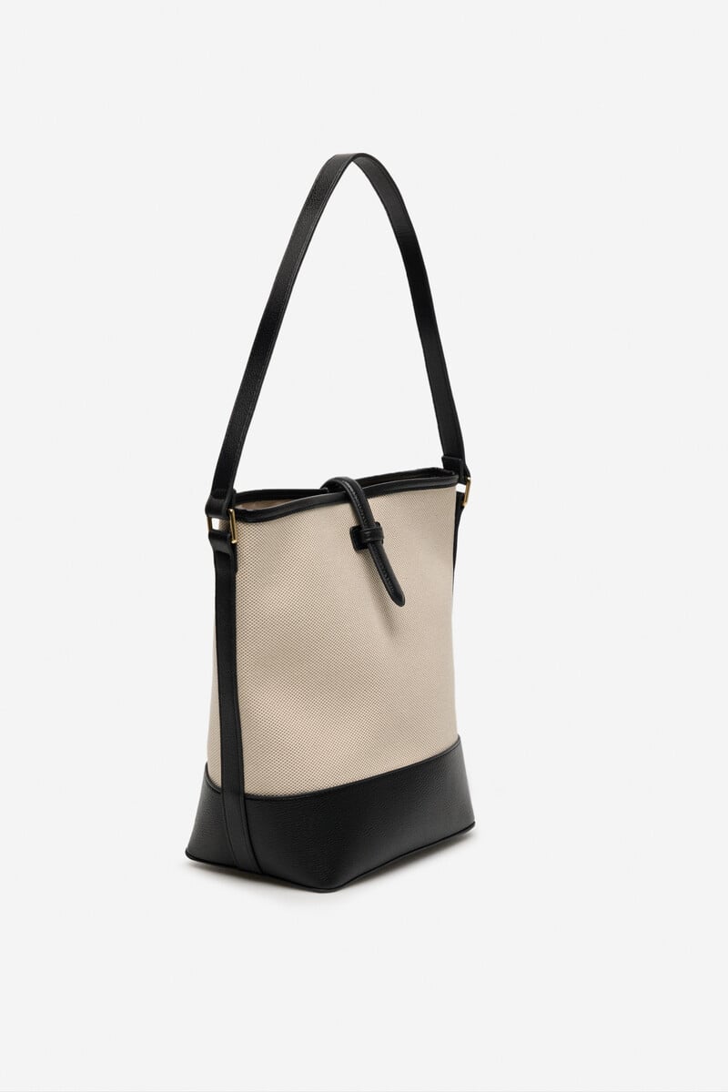 Cortefiel Bolso Maxi Bucket Canvas