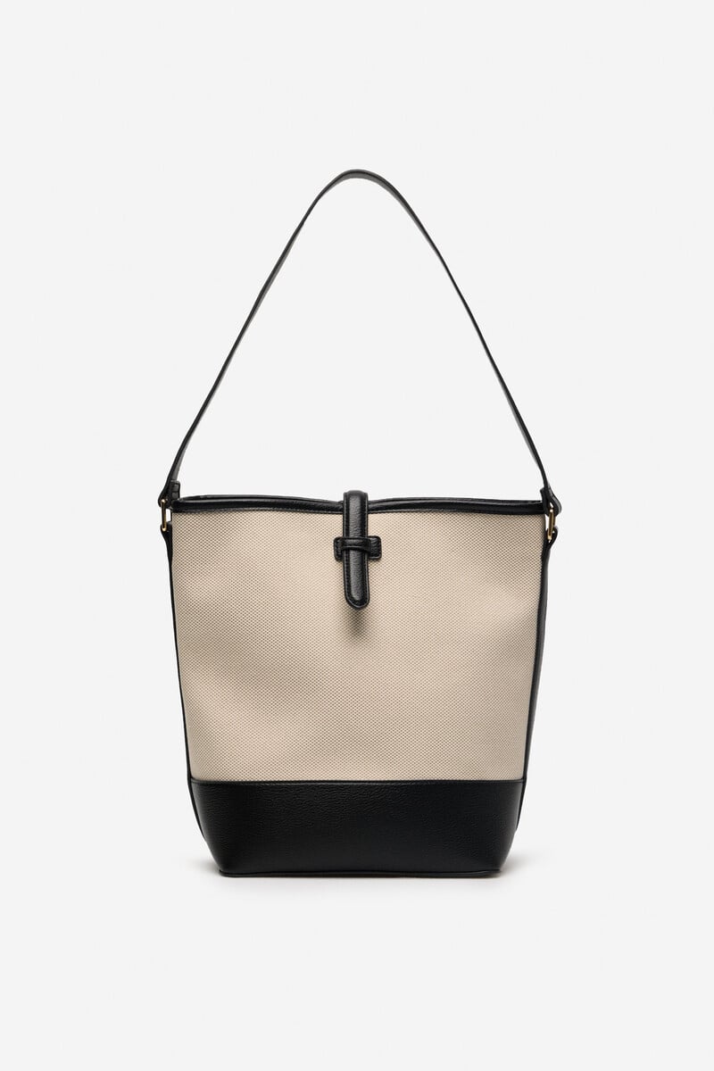 Cortefiel Bolso maxi bucket canvas