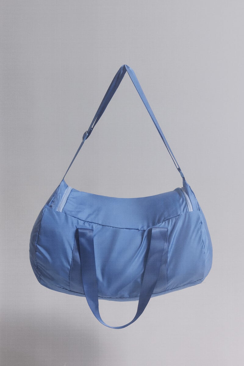 Cortefiel Bolso Multiuso Plegable Naylon Azul