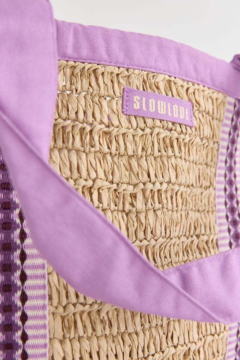 Cortefiel Bolso Shopper Rafia Cintas